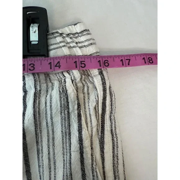 Per Se Women's Striped Drawstring Pants Size‎ M Linen Blend Casual Relaxed Fit - Picture 5 of 7